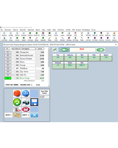 Screenshot of Point of Sale screen