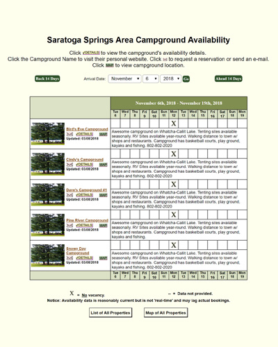 Unit booking chart screenshot